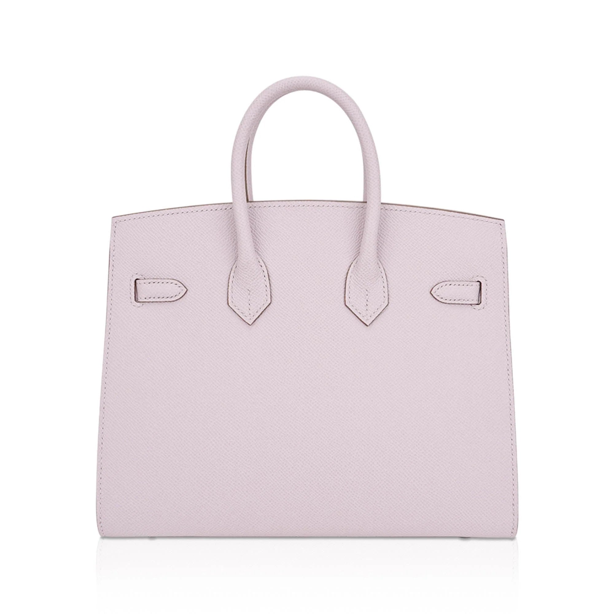 Mauve Pale Structured Top-Handle Satchel with Silver-Tone Hardware