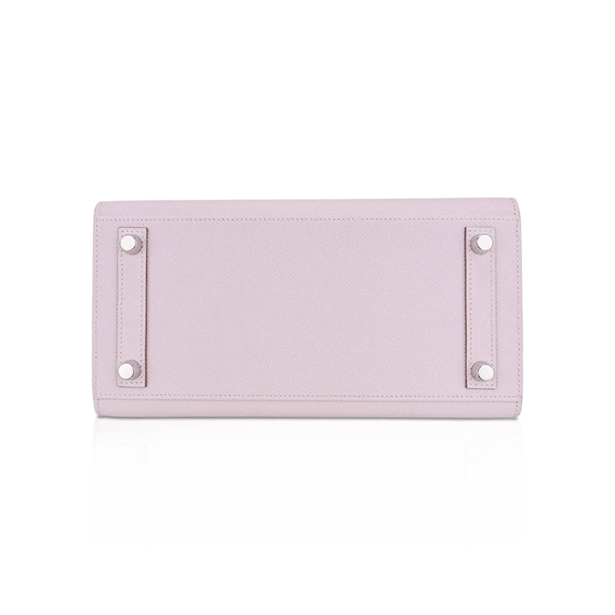 Mauve Pale Structured Top-Handle Satchel with Silver-Tone Hardware