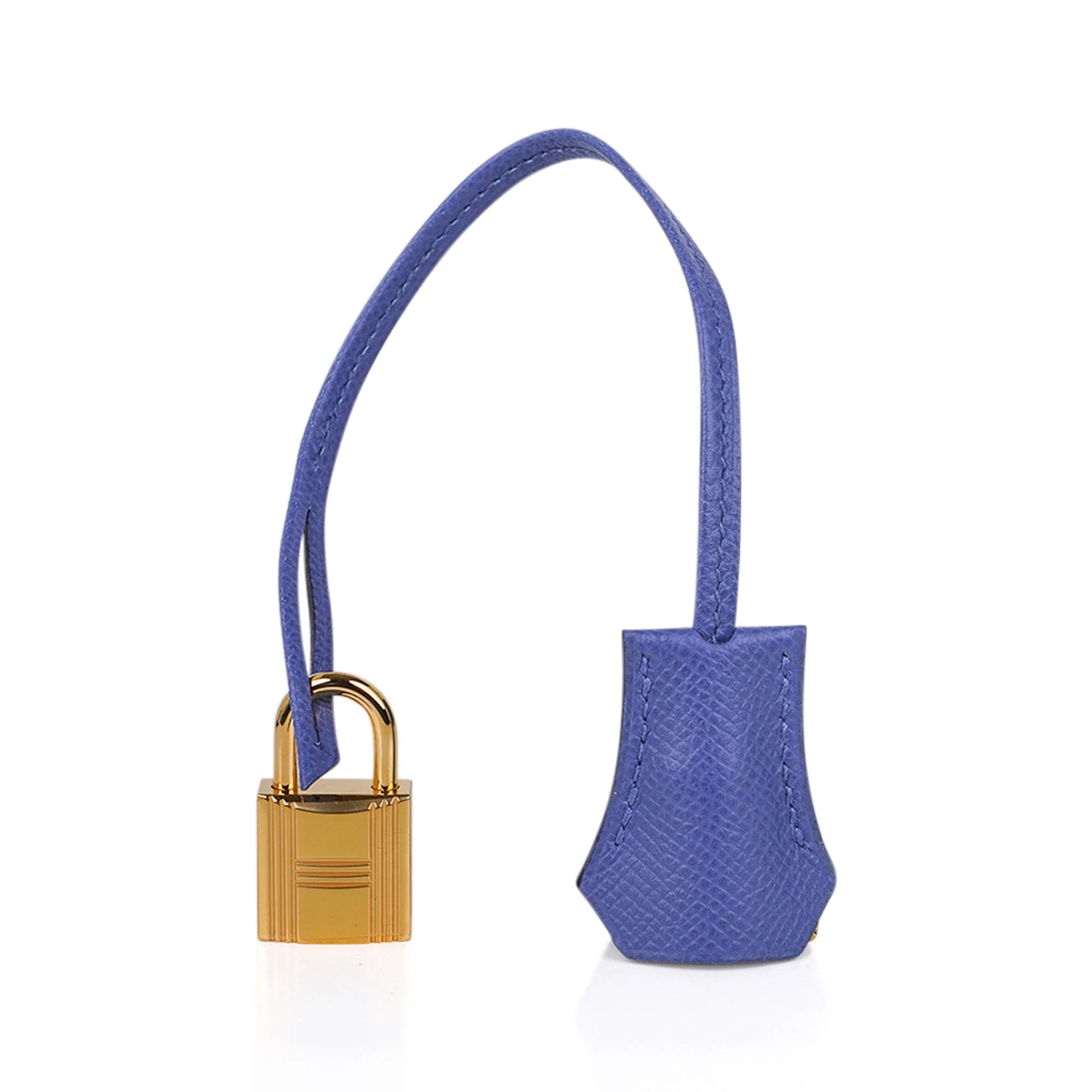 Periwinkle Blue Structured Top-Handle Satchel with Polished Gold-Tone Hardware