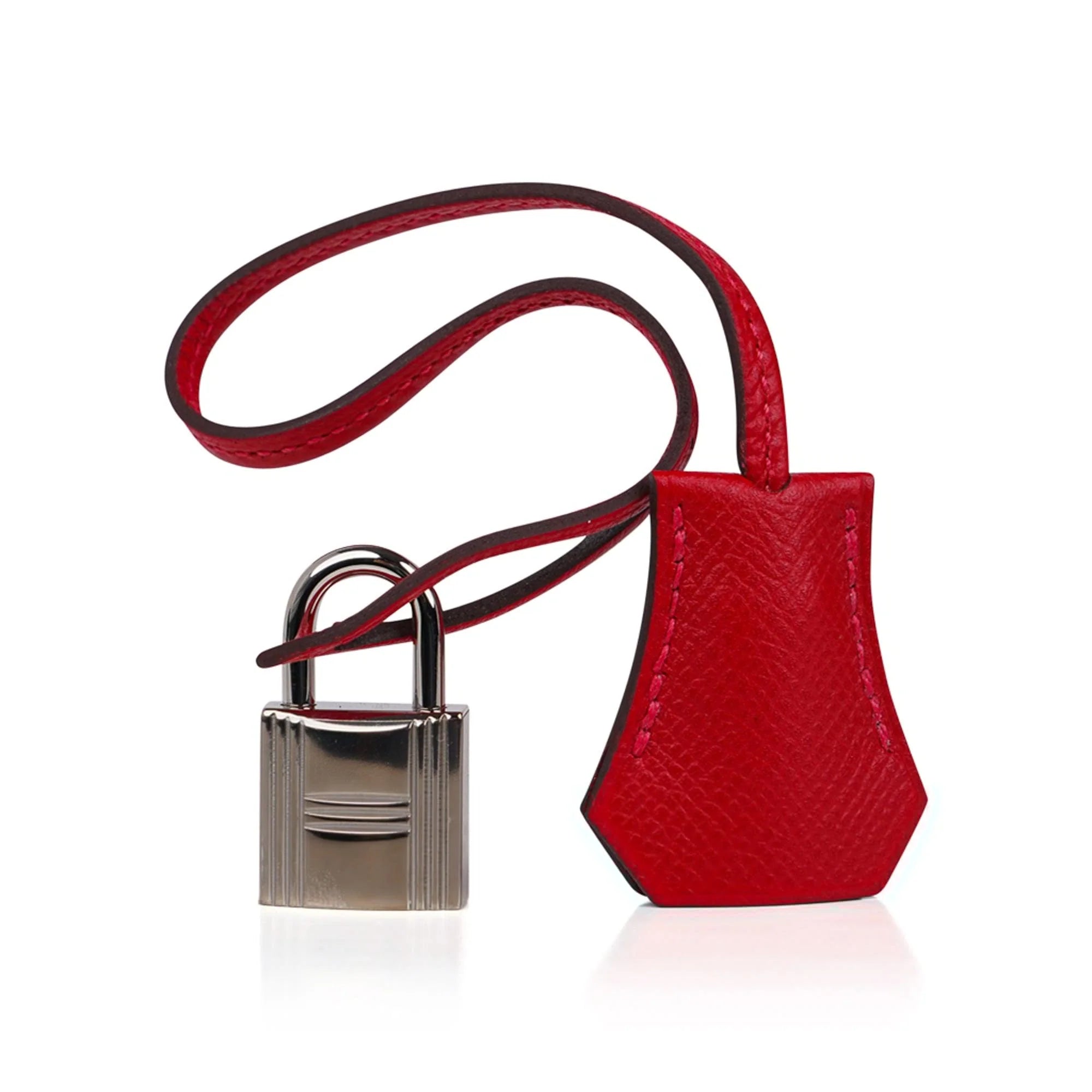 Lipstick Red Structured Top-Handle Satchel with Silver-Tone Turn-Lock Hardware